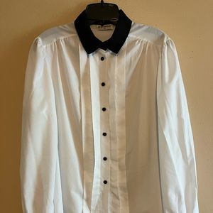 Judy Bond White LS Blouse